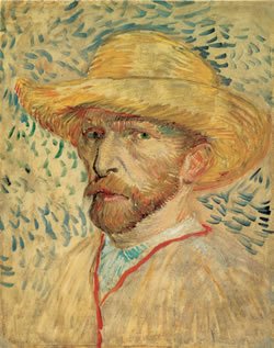 Self Portrait W Straw Hat Paris 1887